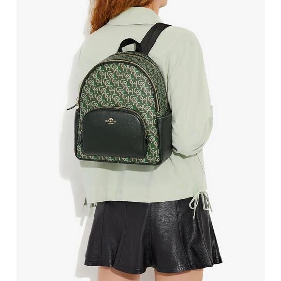 Coach Women's Court Backpack (Monogram Green) - Picture 4 of 15